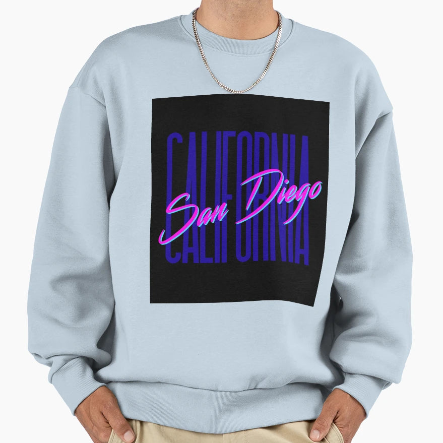 80S San Diego California Sweatshirt - Graphic Print Unisex - T-Shirt, Sweatshirt, Hoodie