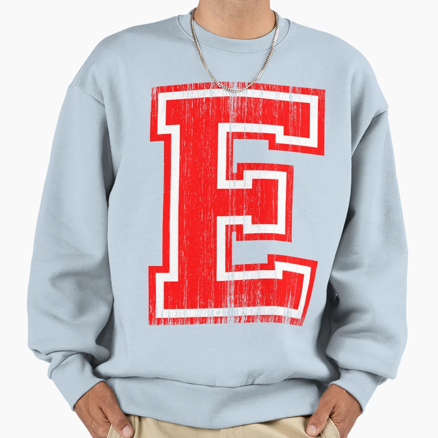 Big Red Letter E Sweatshirt - Novelty Apparel for Adults - T-Shirt, Sweatshirt, Hoodie