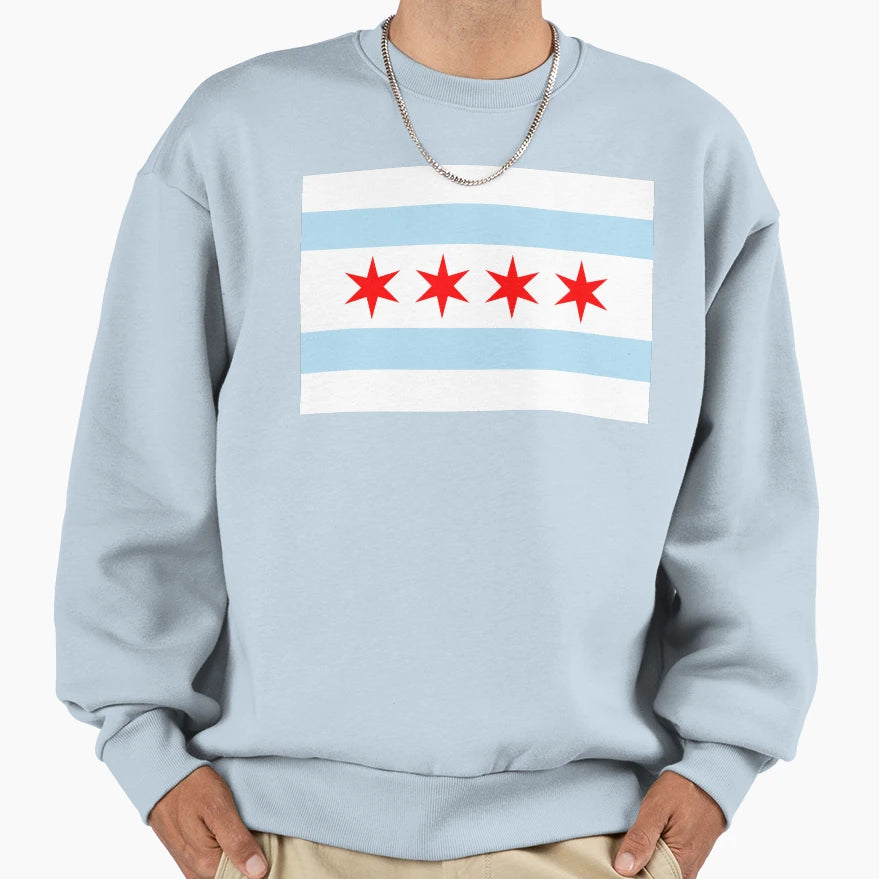 Chicago Flag Sweatshirt - Fun Novelty Design Men Women - T-Shirt, Sweatshirt, Hoodie