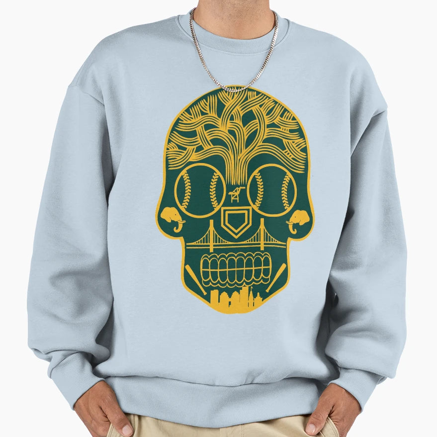 Oakland Sugar Skull Sweatshirt - Trendy Graphic Unisex - T-Shirt, Sweatshirt, Hoodie