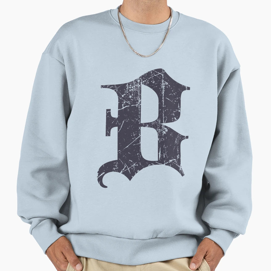 Dark Grunge Monogram Letter B Sweatshirt - Custom Art Print for Adults - T-Shirt, Sweatshirt, Hoodie
