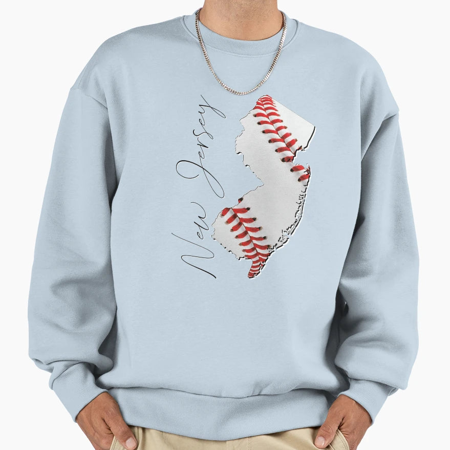 New Jersey Usa Map Real Sweatshirt - Fun Novelty Design for Adults - T-Shirt, Sweatshirt, Hoodie