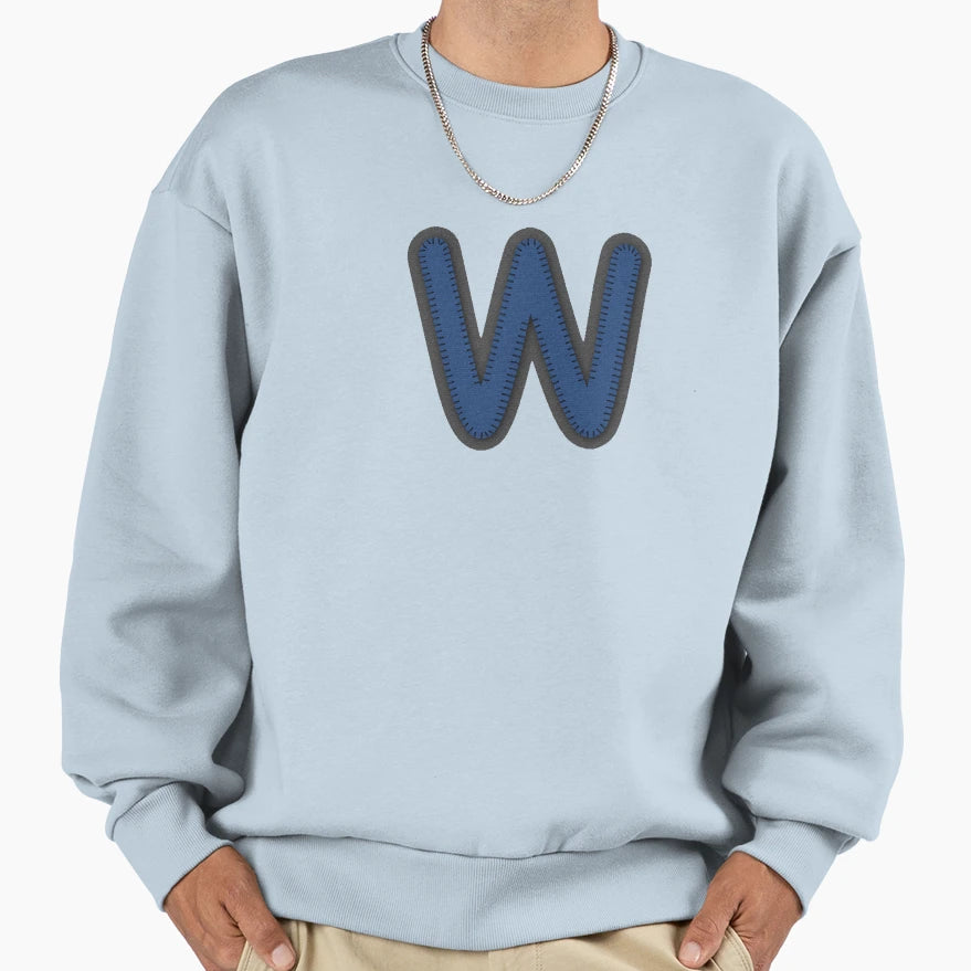 Fabric Alphabet Letter W Sweatshirt - Streetwear Style Men Women - T-Shirt, Sweatshirt, Hoodie