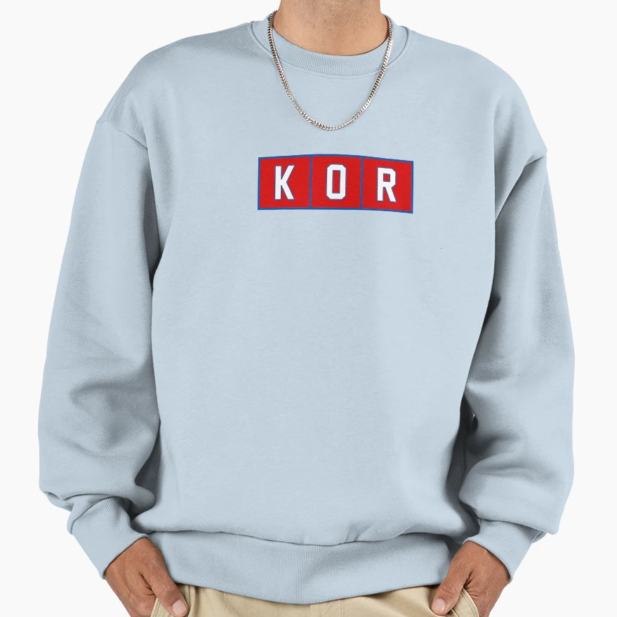 Kor South Korea Trigram Tiles White Sweatshirt - Aesthetic Graphic Unisex - T-Shirt, Sweatshirt, Hoodie