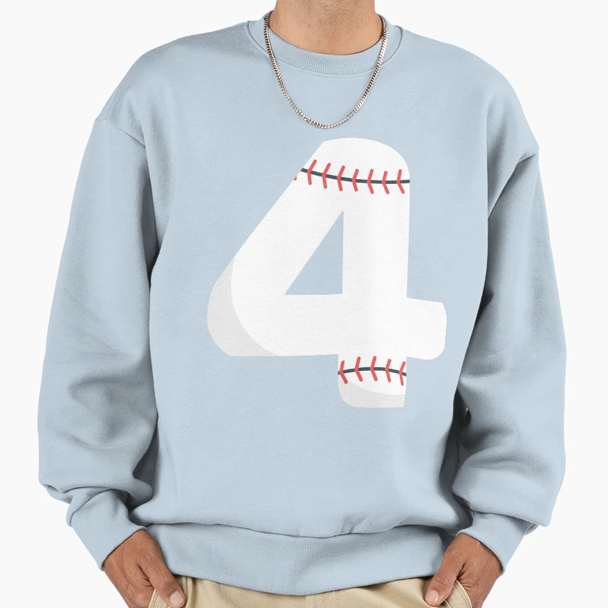 Number 4 Baseball 4 Sweatshirt - Fun Novelty Design Unisex - T-Shirt, Sweatshirt, Hoodie