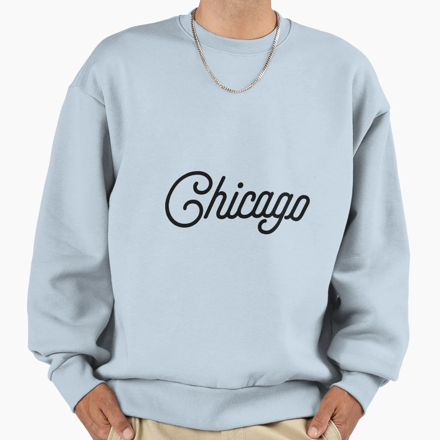 Chicago Fancy Text Sweatshirt - Custom Art Print for Adults - T-Shirt, Sweatshirt, Hoodie