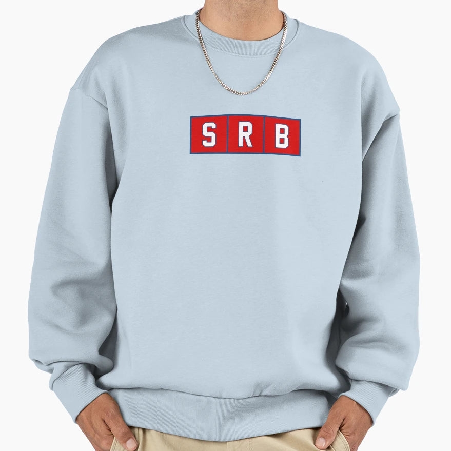 Srb Serbia Trigram Tiles Red White Sweatshirt - Unique Graphic for Adults - T-Shirt, Sweatshirt, Hoodie