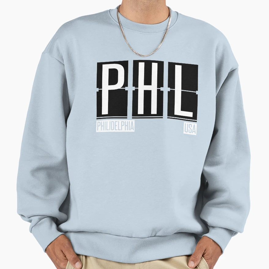 Phl Philadelphia Pa Airport Code T-Shirt - Aesthetic Graphic Unisex - T-Shirt, Sweatshirt, Hoodie
