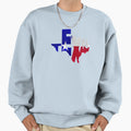Texas Typographic Map Flag Sweatshirt - Streetwear Style Unisex - T-Shirt, Sweatshirt, Hoodie