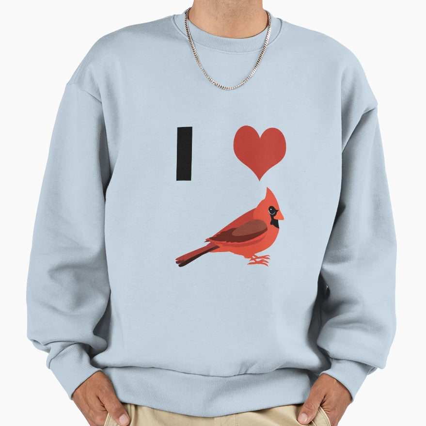 I Love Cardinals Cardinal Sweatshirt - Custom Art Print for Adults - T-Shirt, Sweatshirt, Hoodie