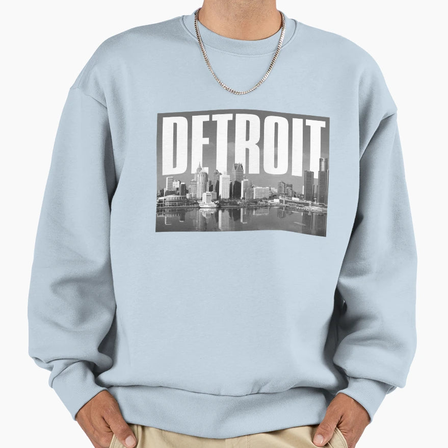 Detroit Cityscape Sweatshirt - Graphic Print for Adults - T-Shirt, Sweatshirt, Hoodie