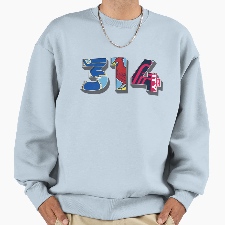 314 Area Code Stl Sports Sweatshirt - Streetwear Style Men Women - T-Shirt, Sweatshirt, Hoodie