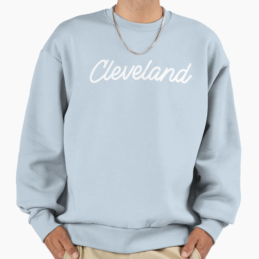Script Cleveland Ohio Souvenir Sweatshirt - Trendy Graphic for Adults - T-Shirt, Sweatshirt, Hoodie