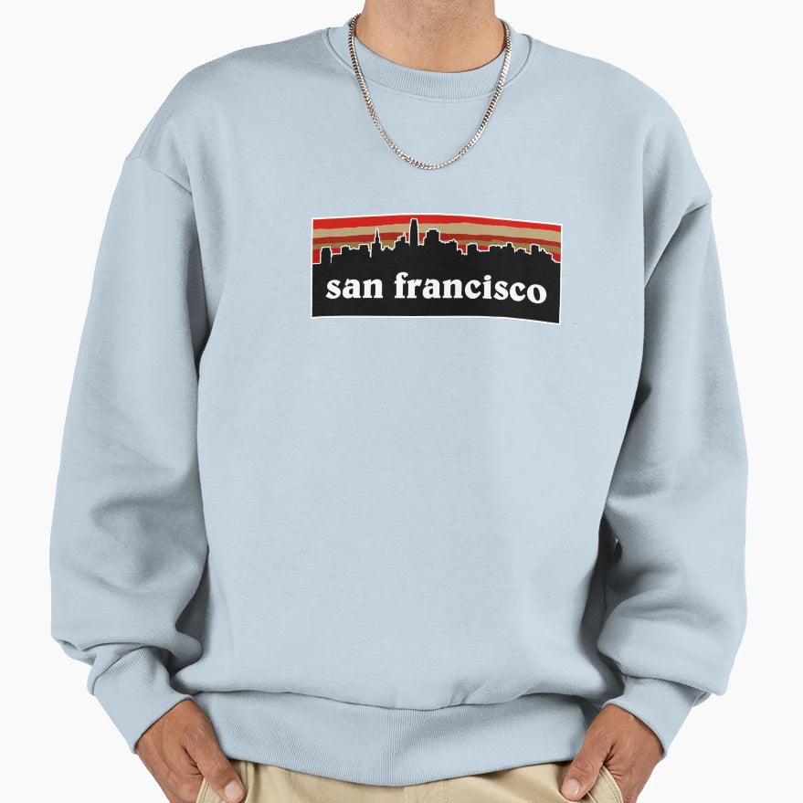San Francisco Cityscape Football Sweatshirt - Custom Art Print Unisex - T-Shirt, Sweatshirt, Hoodie
