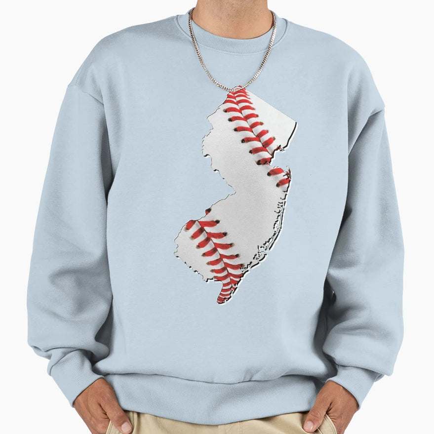 New Jersey Usa Map Real Baseball Sweatshirt - Aesthetic Graphic for Adults - T-Shirt, Sweatshirt, Hoodie