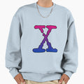 X Files Logo Bi Pride Colours Sweatshirt - Minimalist Print for Adults - T-Shirt, Sweatshirt, Hoodie