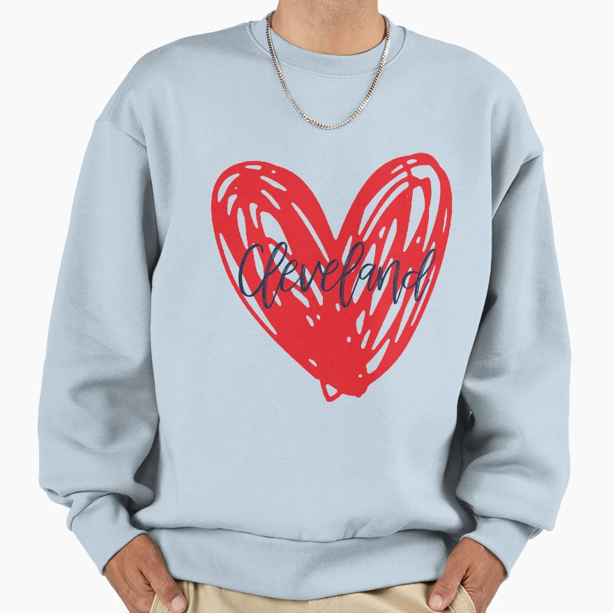 Cleveland Heart 3 Sweatshirt - Custom Art Print Unisex - T-Shirt, Sweatshirt, Hoodie