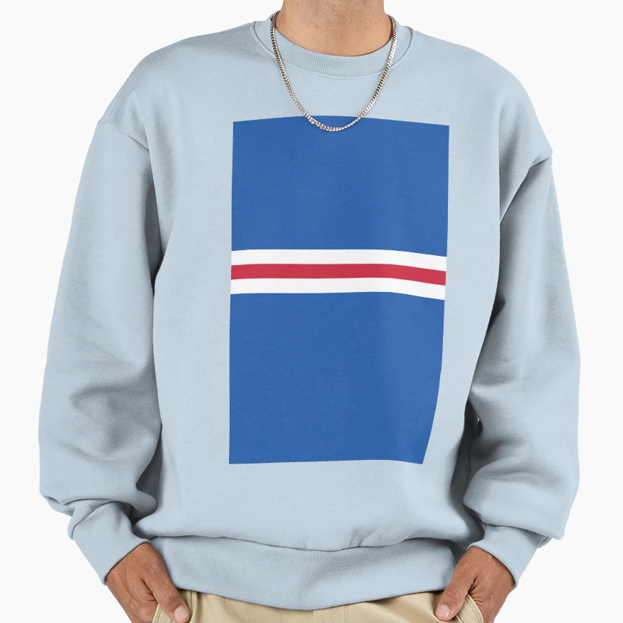 Glasgow Rangers Colours Bar Sweatshirt - Custom Art Print for Adults - T-Shirt, Sweatshirt, Hoodie