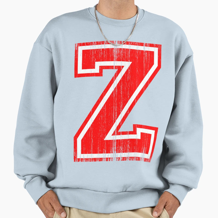 Big Red Letter Z Sweatshirt - Minimalist Print Men Women - T-Shirt, Sweatshirt, Hoodie