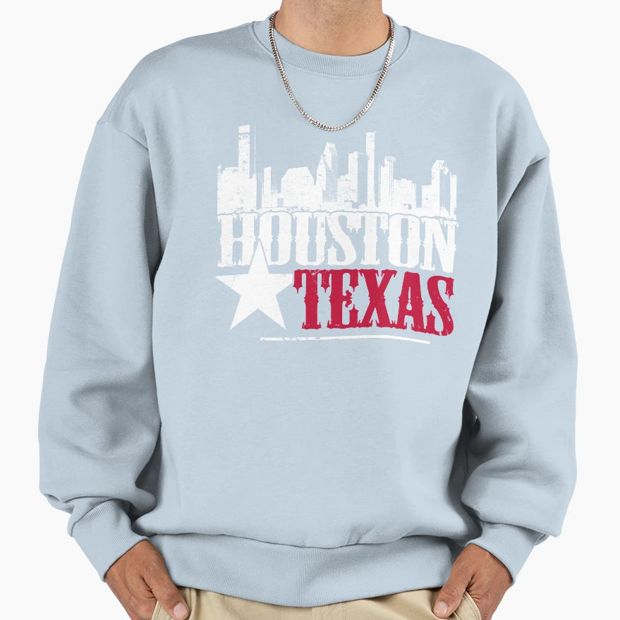 Houston Texas Skyline Texas Sweatshirt - Casual Everyday Wear for Adults - T-Shirt, Sweatshirt, Hoodie