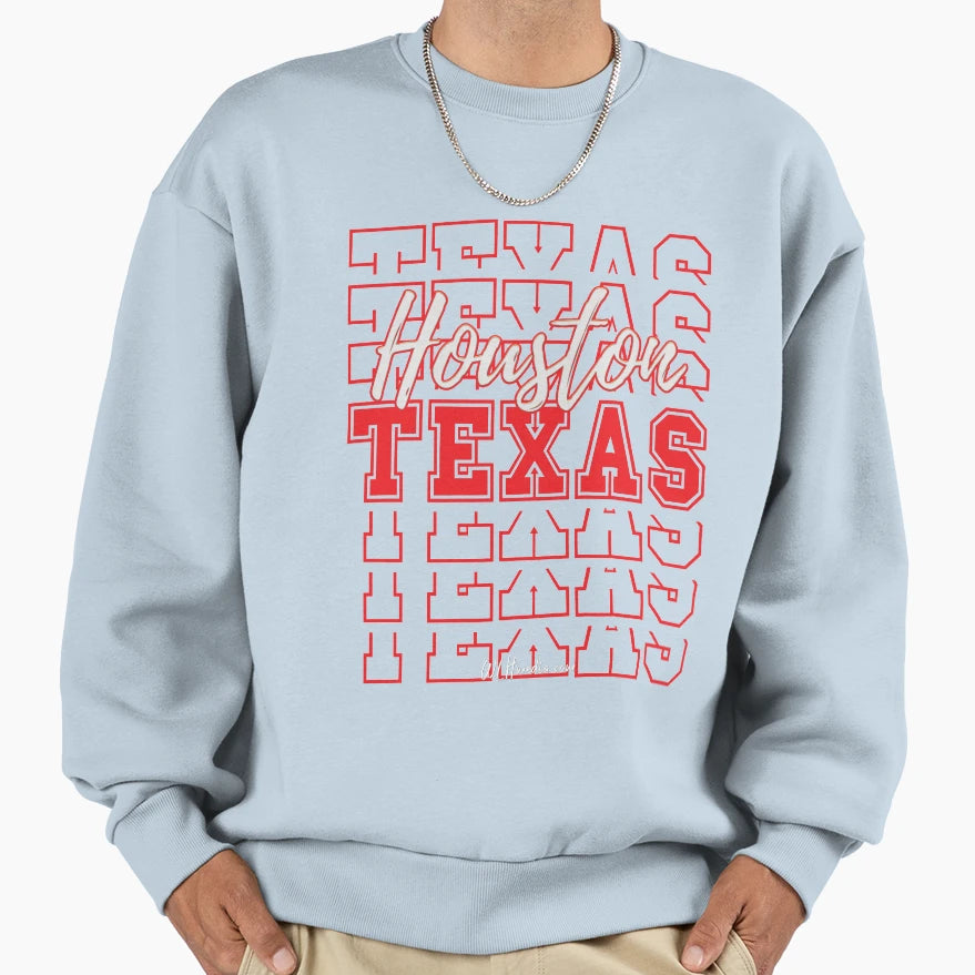 Houston Texas Word Art Sweatshirt - Unique Graphic Men Women - T-Shirt, Sweatshirt, Hoodie