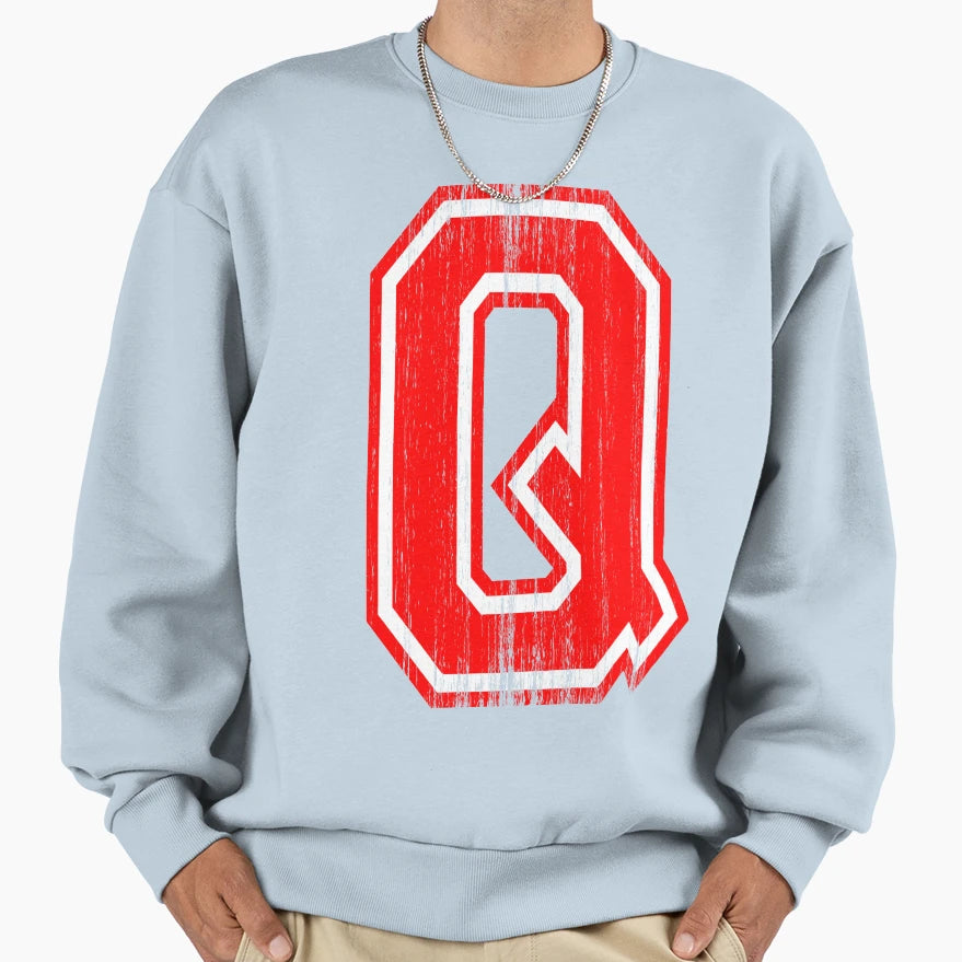 Big Red Letter Q Sweatshirt - Trendy Graphic for Adults - T-Shirt, Sweatshirt, Hoodie