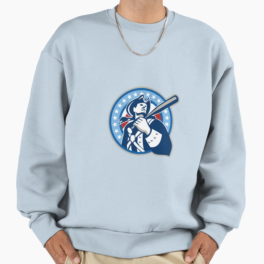American Patriot Baseball Bat Sweatshirt - Minimalist Print Men Women - T-Shirt, Sweatshirt, Hoodie