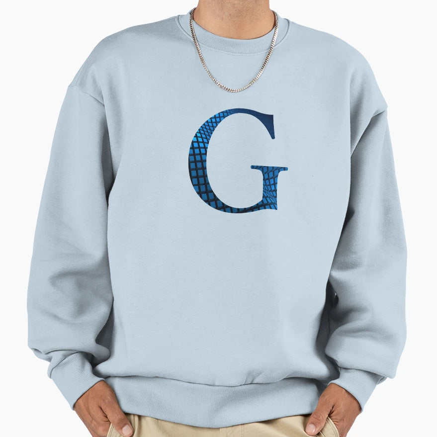 Alphabet Letter G Deep Blue Sweatshirt - Fun Novelty Design Men Women - T-Shirt, Sweatshirt, Hoodie