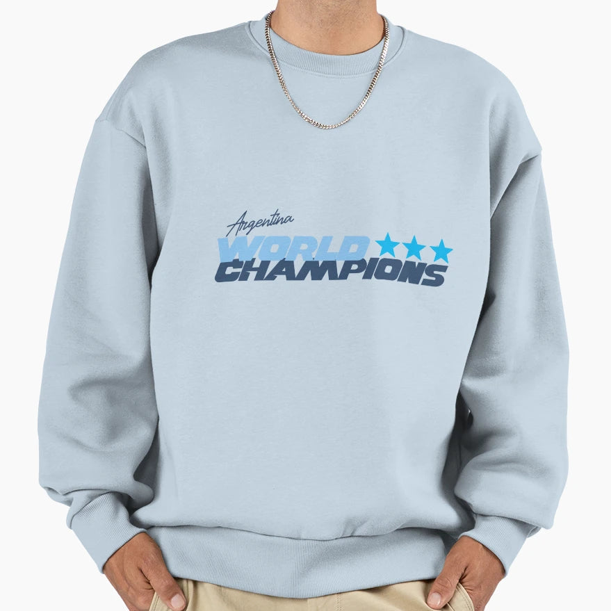 Argentina World Champions Sweatshirt - Custom Art Print Unisex - T-Shirt, Sweatshirt, Hoodie