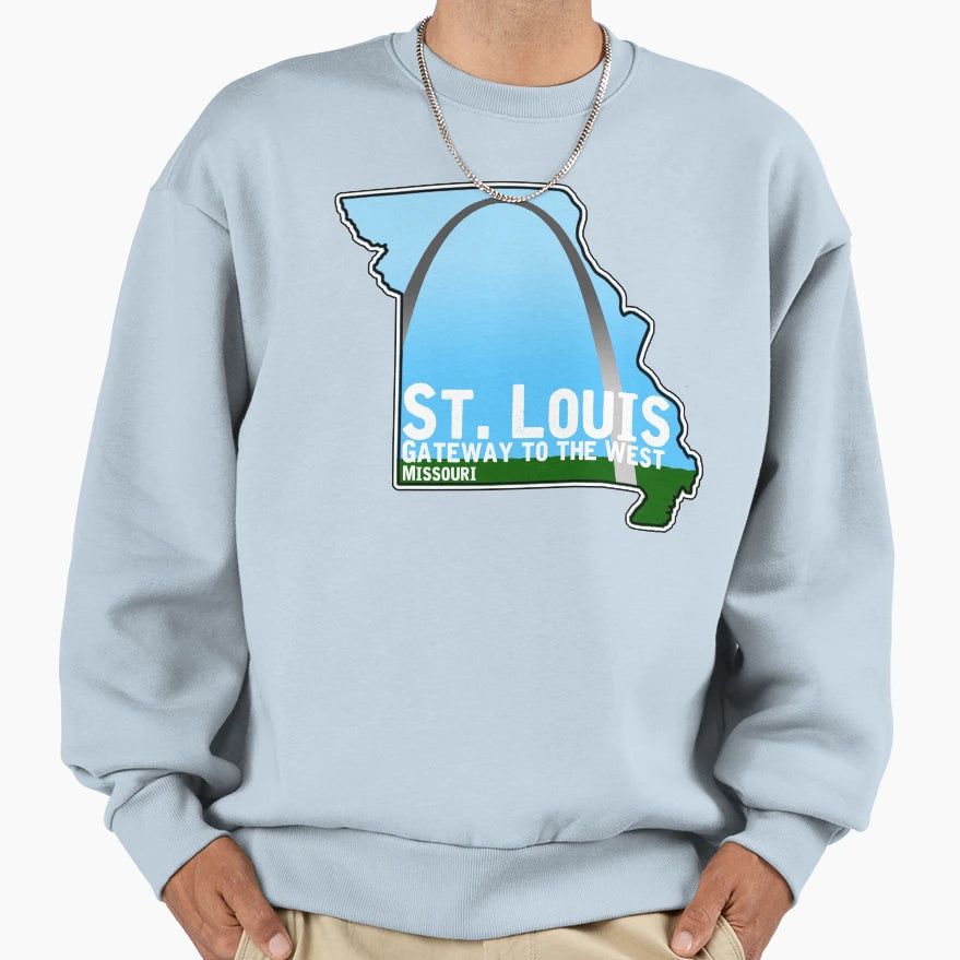 Arch St Louis Mo Sweatshirt - Minimalist Print Men Women - T-Shirt, Sweatshirt, Hoodie