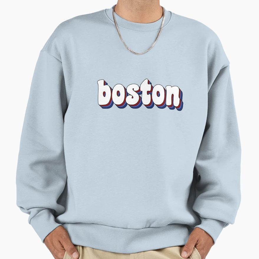 Boston Curvy Sweatshirt - Trendy Graphic Men Women - T-Shirt, Sweatshirt, Hoodie