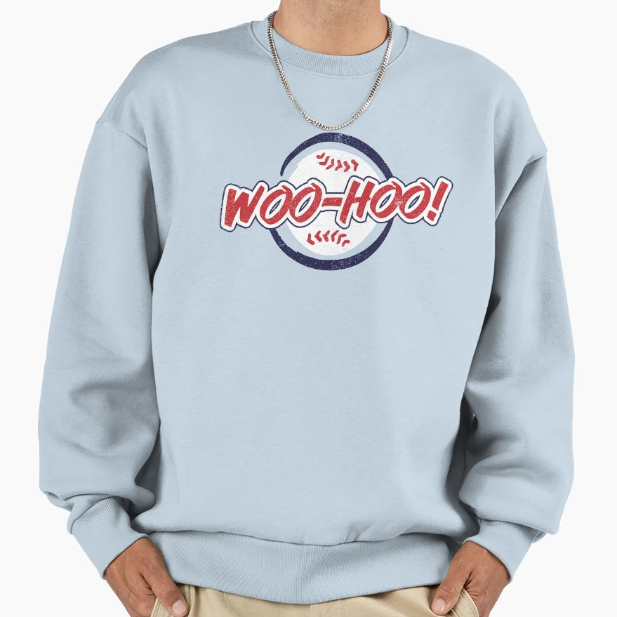 Woo Hoo Baseball Sweatshirt - Minimalist Print for Adults - T-Shirt, Sweatshirt, Hoodie