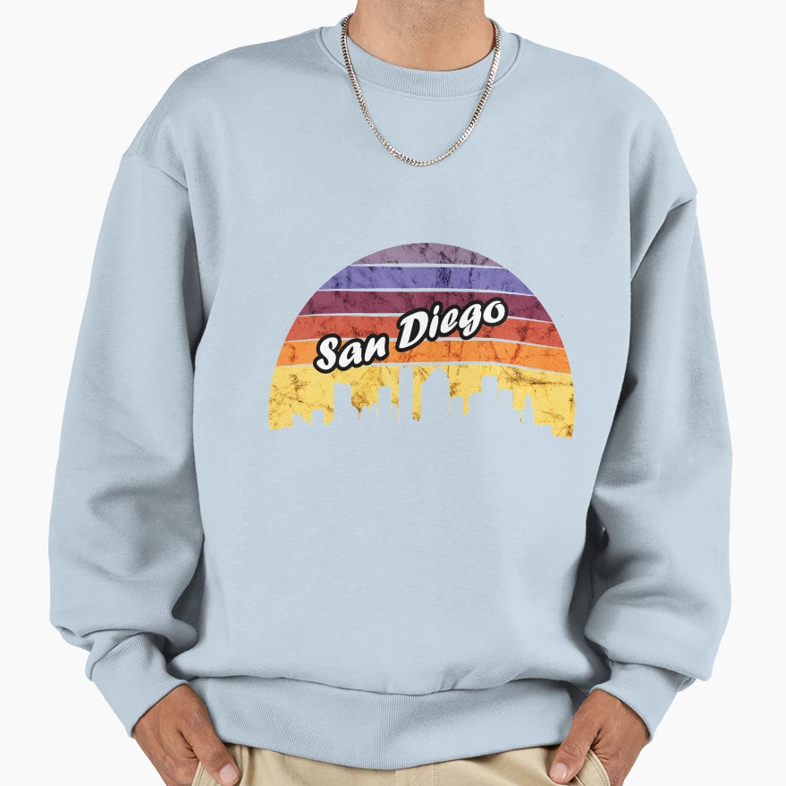 San Diego Skyline City Sunset Sunrise Sweatshirt - Graphic Print for Adults - T-Shirt, Sweatshirt, Hoodie