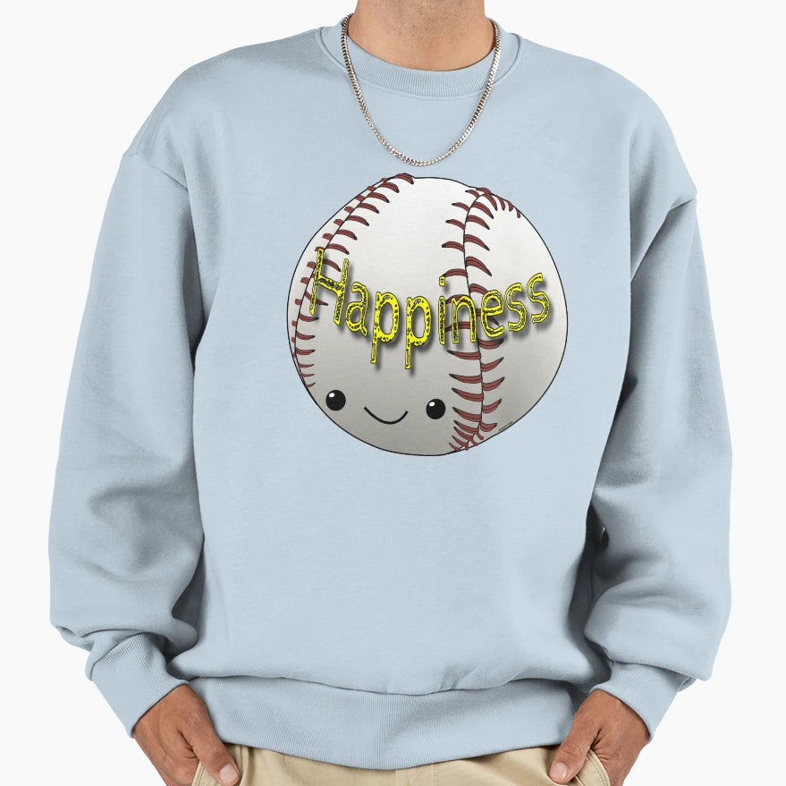 Happiness Baseball Sweatshirt - Aesthetic Graphic Unisex - T-Shirt, Sweatshirt, Hoodie