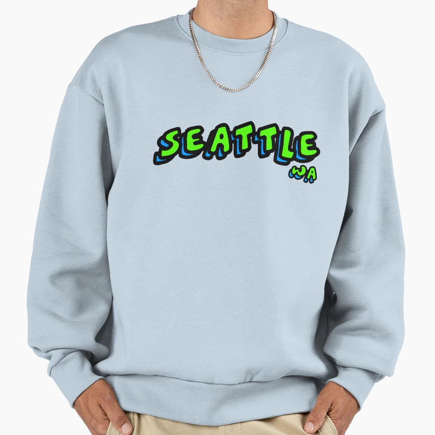 Seattle Bubble Sweatshirt - Custom Art Print for Adults - T-Shirt, Sweatshirt, Hoodie