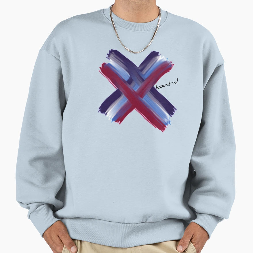X Red White Blue Sweatshirt - Aesthetic Graphic Men Women - T-Shirt, Sweatshirt, Hoodie