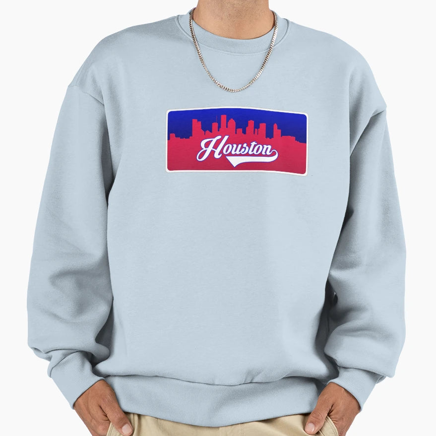 Houston Football Skyline Sweatshirt - Custom Art Print Men Women - T-Shirt, Sweatshirt, Hoodie