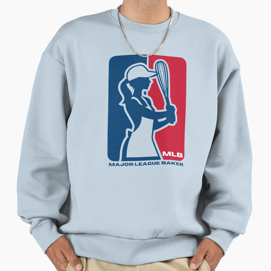 Major League Baker Mlb Logo Sweatshirt - Aesthetic Graphic Men Women - T-Shirt, Sweatshirt, Hoodie