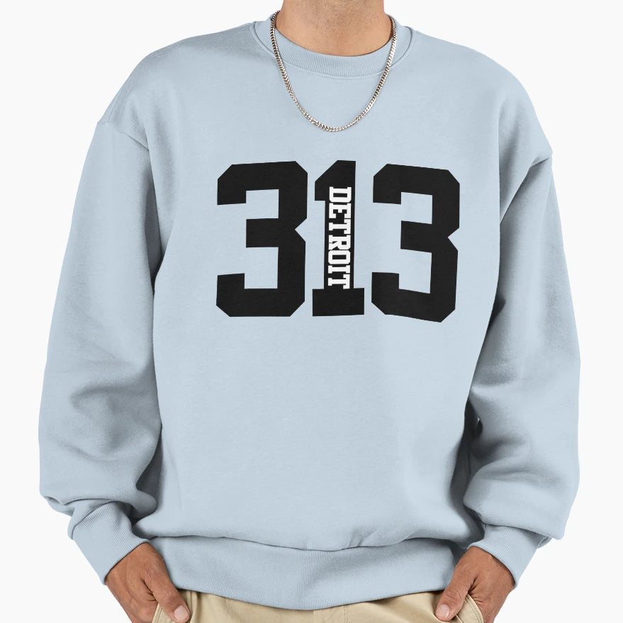 313 Detroit Sweatshirt - Fun Novelty Design for Adults - T-Shirt, Sweatshirt, Hoodie