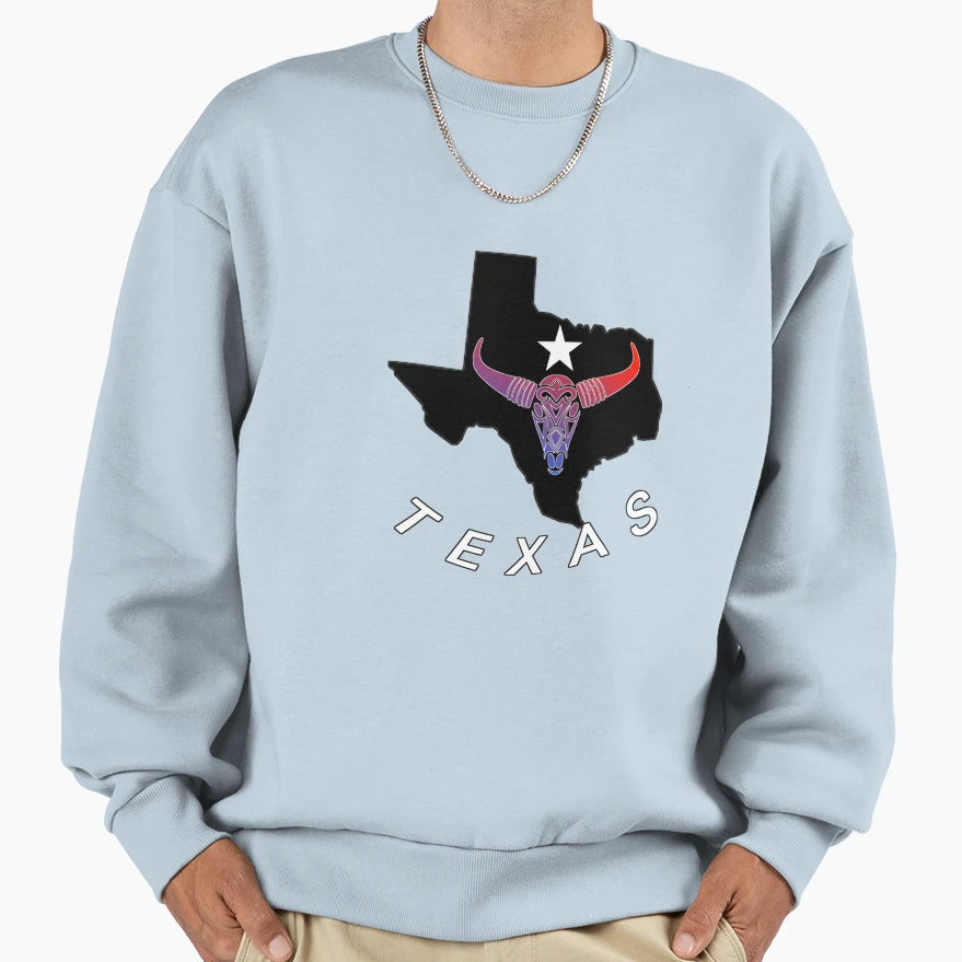 Usa Texas Ox Sweatshirt - Custom Art Print Unisex - T-Shirt, Sweatshirt, Hoodie