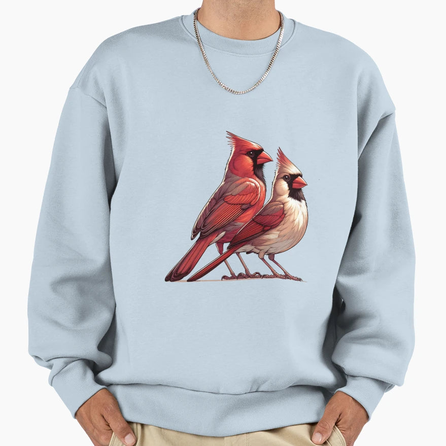 Copy Northern Cardinal Pair Female And Sweatshirt - Novelty Apparel Unisex - T-Shirt, Sweatshirt, Hoodie