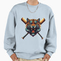 Roaring Baseball Tiger Sporty Sweatshirt - Minimalist Print Men Women - T-Shirt, Sweatshirt, Hoodie