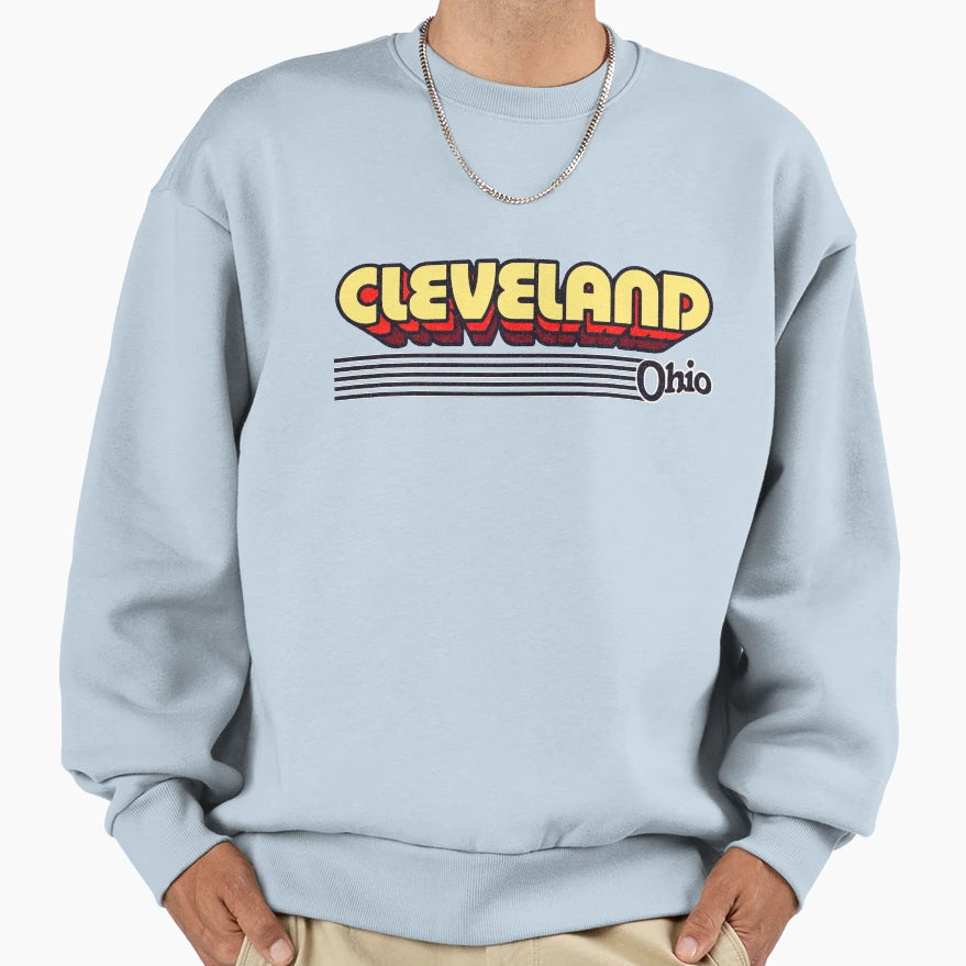 Cleveland Ohio Stripes Sweatshirt - Graphic Print Unisex - T-Shirt, Sweatshirt, Hoodie