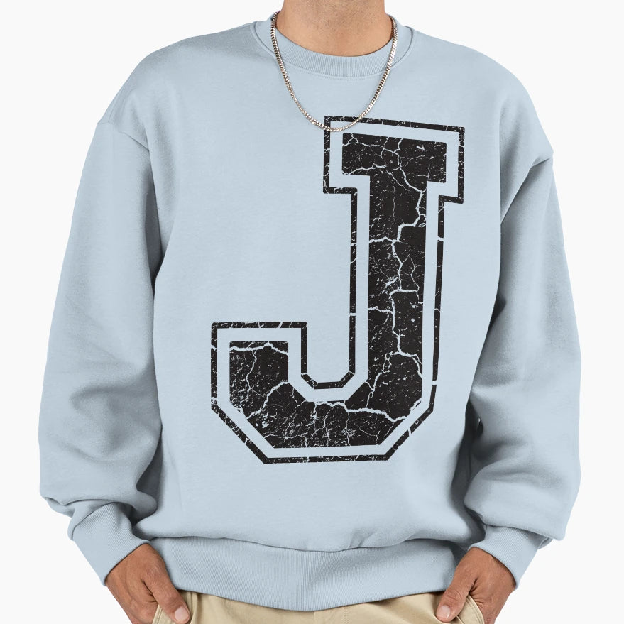 J Letter Sweatshirt - Custom Art Print Men Women - T-Shirt, Sweatshirt, Hoodie