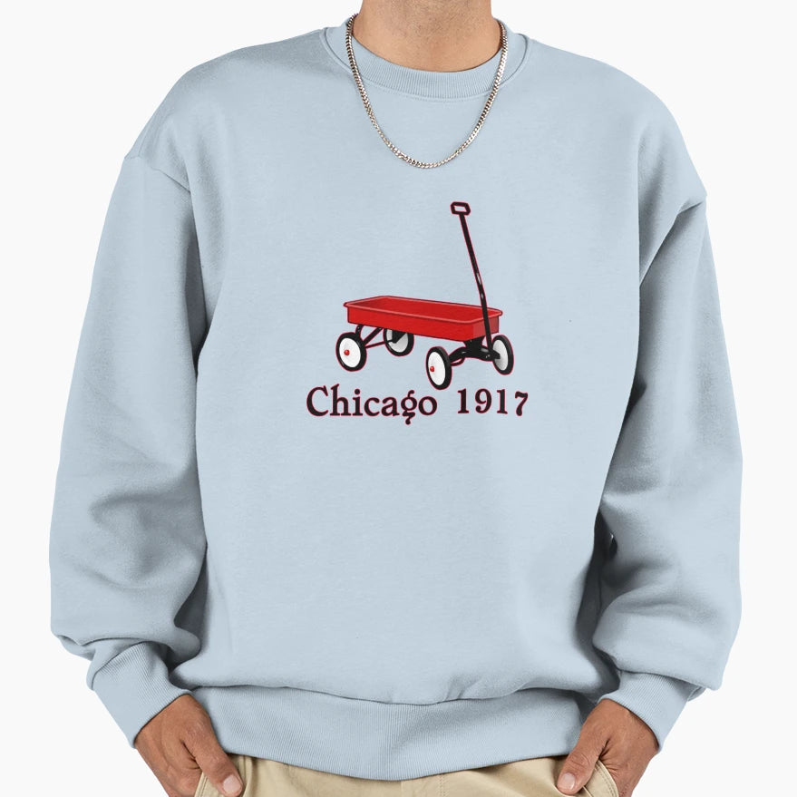 Red Wagon Chicago 1917 Old School Sweatshirt - Custom Art Print Men Women - T-Shirt, Sweatshirt, Hoodie