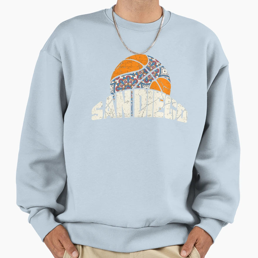 San Diego California Basketball Sweatshirt - Custom Art Print Men Women - T-Shirt, Sweatshirt, Hoodie