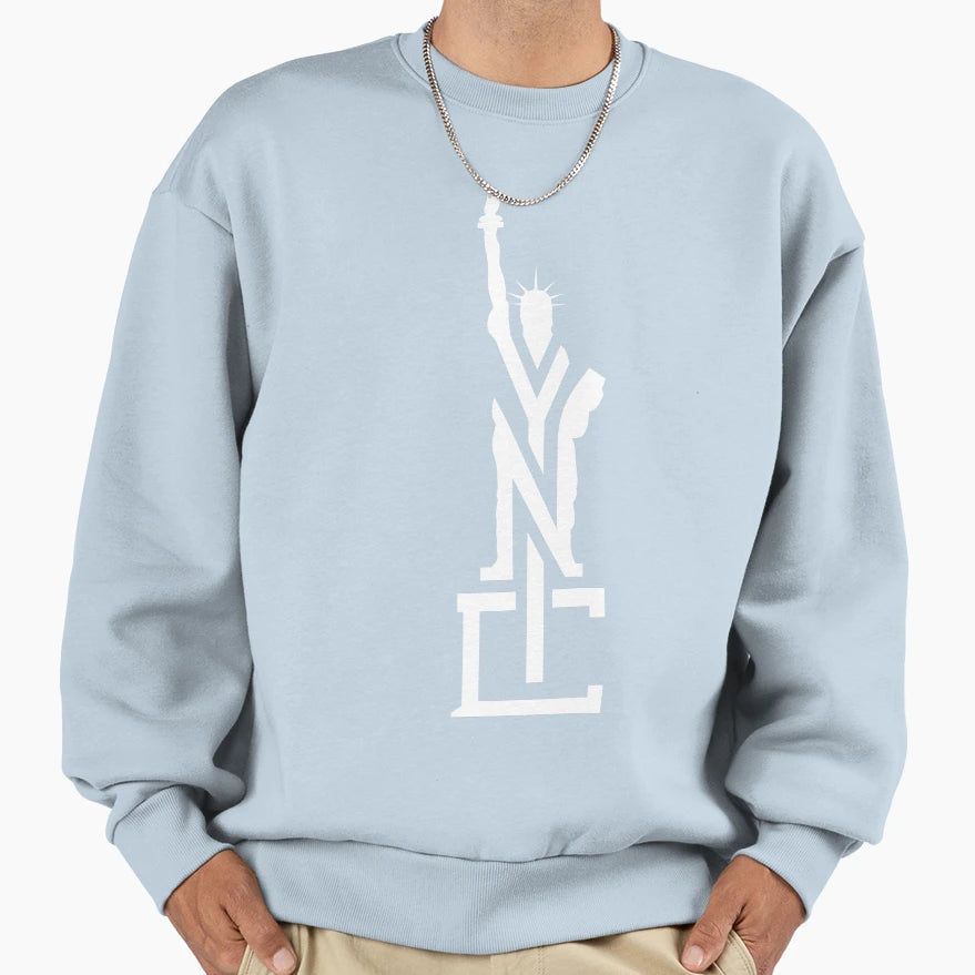 Liberty Nyc White Sweatshirt - Casual Everyday Wear Unisex - T-Shirt, Sweatshirt, Hoodie