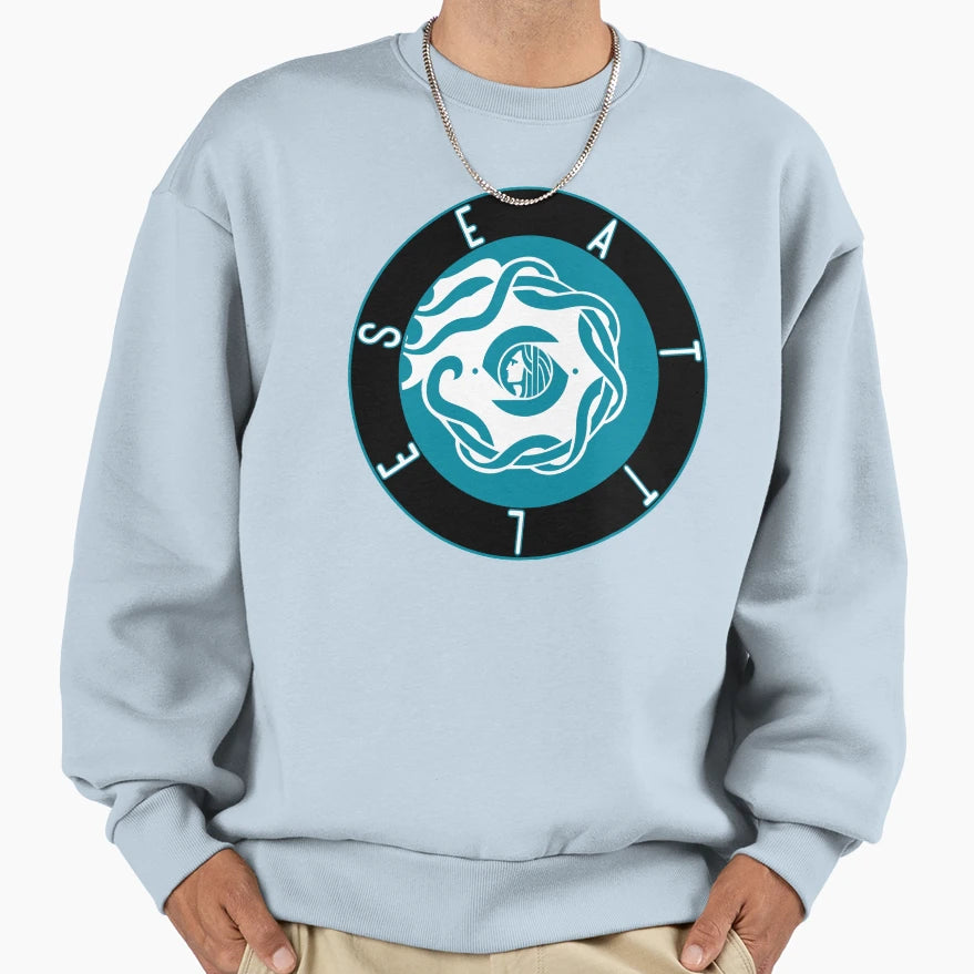 Seattle Flag Decal Sweatshirt - Minimalist Print Men Women - T-Shirt, Sweatshirt, Hoodie