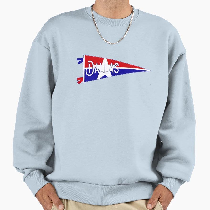 Dallas Flag Pennant Sweatshirt - Graphic Print Unisex - T-Shirt, Sweatshirt, Hoodie