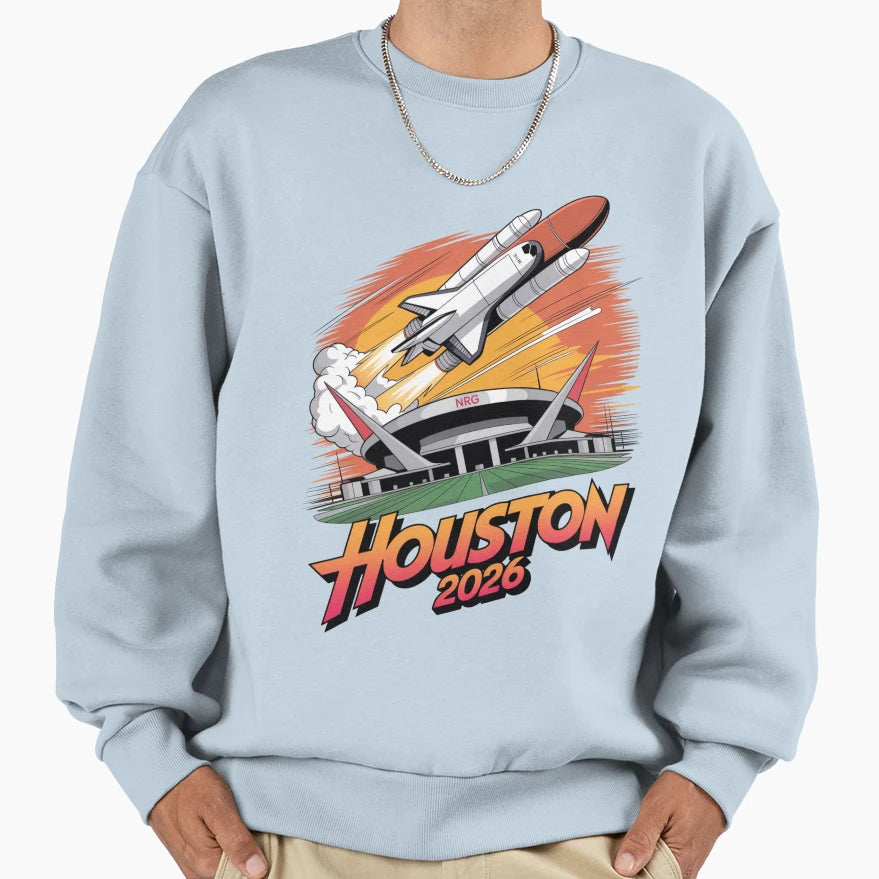 Houston 2026 Space Shuttle Football V16 T-Shirt - Graphic Print for Adults - T-Shirt, Sweatshirt, Hoodie